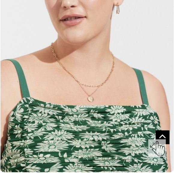 Stretch Mesh Cropped Shirred Cami Top 5x, new with tags - Picture 4 of 7